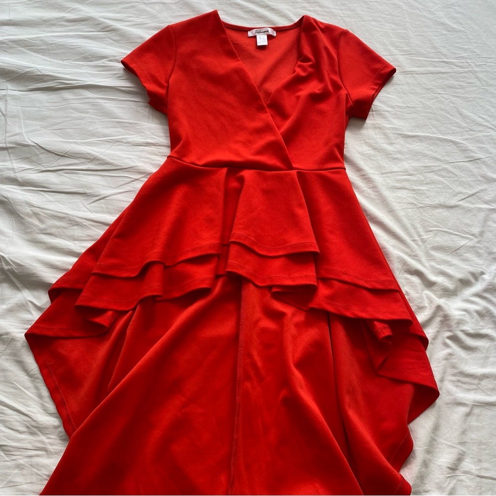 Red Ruffle High-Low Dress - Revamped - Picture 5 of 7